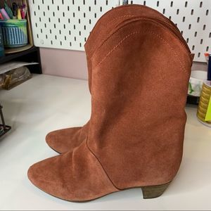 See by Chloe suede ankle boots kitty heel